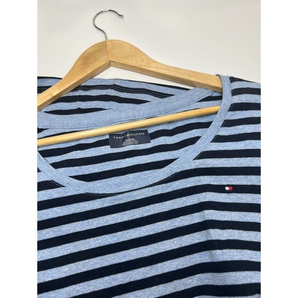 EUC TOMMY HILFIGER Striped Nautical Scoop Neck Long Sleeve Blue Women's Top XL - Picture 4 of 6